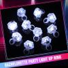 Vicenpal 50 Pack Flashing LED Light up Rings Bachelorette Party Favors Plastic Diamond Rings Flashing Glow in The Dark for Bridal Shower Game Wedding Birthday Party Decorations(White Light) view 2