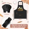 R HORSE Kid Apron and Chef Hat Set - 2Pcs Black Tiny Chef Adjustable Children Kitchen Toddler Apron with Pockets for Kids, Funny Dress up Pretend Play Toy Birthday Gift for Boy Cooking Baking Painting view 2