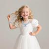 BAOBAOJOY Princess Jewelry for Little Girls, 5 Piece Mermaid Tail Jewelry Set, Stretch Necklace Bracelets Rings and Clip on Earrings, Perfect for Dress Up, Birthday Parties, and Costume Play, Purple view 3