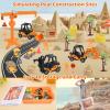 34Pcs Sand Construction Site Kit Sensory Bin Toy for Toddler with 8 Vehicles, 6 Castle Molds, 5 Road Signs, 4 Worker Figures, 2.2lbs Sand, Learning Sand Toys Birthday Gift for Kids Boys Ages 3 4 5 view 2