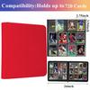 12 Pocket Card Binder, 720 Pockets PU Leather Zipper Trading Card Collection Album, Side-Loading Card Storage Folders for MTG, TCG, Game/Sport Crads (Red, 12 Pockets) view 3