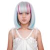 DUDUWIG Child Blonde Mixed Pink Blue Wig Kid Short Rainbow Straight Wig Colorful Wigs with Bangs for Girls Hairnet Include view 3