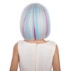DUDUWIG Child Blonde Mixed Pink Blue Wig Kid Short Rainbow Straight Wig Colorful Wigs with Bangs for Girls Hairnet Include view 4