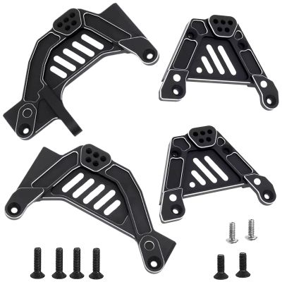 Aluminum Shock Tower Mounts Front & Rear Shock Hoops Upgrade Parts for Axial 1/6 SCX6 Jeep JLU Wrangler Trail Honcho 4WD RTR RC Crawler Car (Black)