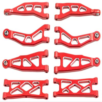 Aluminum Front & Rear Suspension A-Arms Upgrade Parts for Arrma 1/18 Granite Grom & 1/14 Typhon Grom, Replaces ARA330808 & ARA330809(Red)