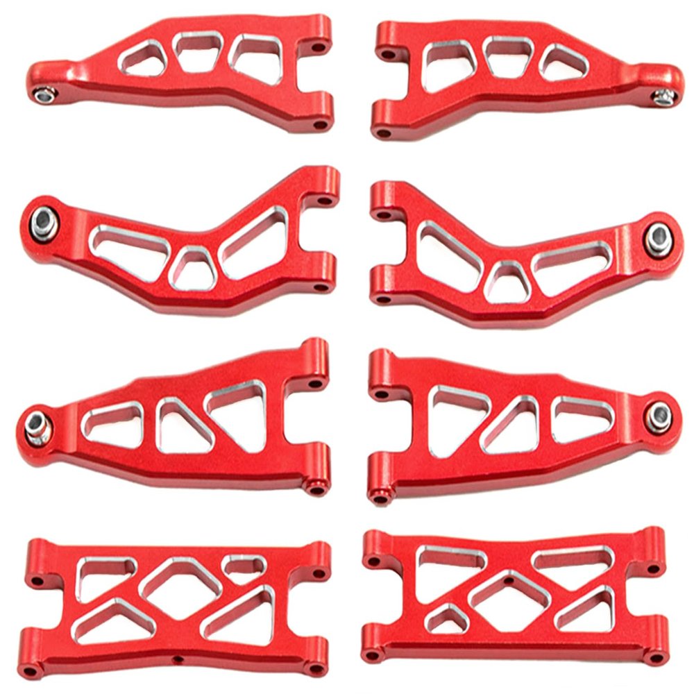 Aluminum Front & Rear Suspension A-Arms Upgrade Parts for Arrma 1/18 Granite Grom & 1/14 Typhon Grom, Replaces ARA330808 & ARA330809(Red)