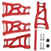 Aluminum Front & Rear Suspension A-Arm with Tie Rods Upgrade for 1/10 Rustler VXL/Stampede VXL 2WD RC Car,Replace 3631 3655 (Red) view 1