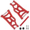 Aluminum Front & Rear Suspension A-Arm with Tie Rods Upgrade for 1/10 Rustler VXL/Stampede VXL 2WD RC Car,Replace 3631 3655 (Red) view 2