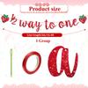 1/2 Way to One Banner, Happy 1/2 Birthday Banner 6 Months Birthday Decorations Red Glitter Strawberry Shower Decorations Berry Sweet Half Party Decoration view 3