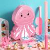 Blosssound Jellyfish Piata Under the Sea Party Decorations Supplies Cute Pink Piata Set with Stick Blindfold for Ocean Mermaid Theme Birthday Baby Shower Wedding Celebration Decorations(Jellyfish) view 2
