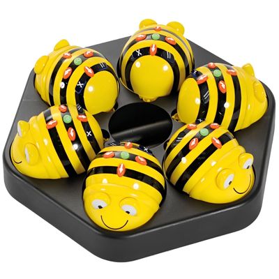 Coding Robot Class Pack - 6 Bee-Bot See & Say Programmable Floor Robots with Voice Recording & 6-Bay Docking Station, STEM Robotics Kit for Kids, Preschool, Kindergarten & Classroom