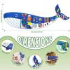 Rivibou Whale Foldable Activities Montessori Busy Board Toddler Busy Board Montessoris Toys for 3+ Years Old Wall Panel view 4
