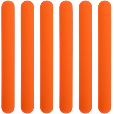 6 Pcs Silicone Rubbber Slap Bracelets Plain Slap Bracelets Wrist Soft and Safe Slap Bands Wrap Band for School Party Favors DIY Painting Wristband Craft Project Birthday Halloween Christmas (Orange)