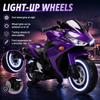 12V Kids Ride On Motorcycle with Manual Throttle, Purple view 3
