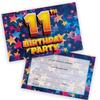 11th Birthday Party Invitations Kids - Celebration Stars 20 Pack - Childrens Birthday Invitations for Boys/Girls A6 Bday Party Invites Invitation Cards with Folding Envelopes view 1
