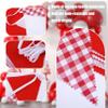33 ft Red Plaid Checkered White Pennant Banner,Flag Triangle Bunting Garland Decor,Hanging Triangle Banner,for Betrothal Day, Wedding,Birthday,Baby Shower,Graduation,Christmas(White Red Plaid Banner) view 2