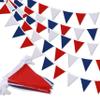 33 ft Pennant Banner Flags,Flag Triangle Bunting Garland Decorfor Fourth of July,Wedding,Birthday Party,Baby Shower,Graduation,Golf Party Decor (Blue White Red Independence Day Banner Decor) view 1