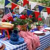 33 ft Pennant Banner Flags,Flag Triangle Bunting Garland Decorfor Fourth of July,Wedding,Birthday Party,Baby Shower,Graduation,Golf Party Decor (Blue White Red Independence Day Banner Decor) view 4