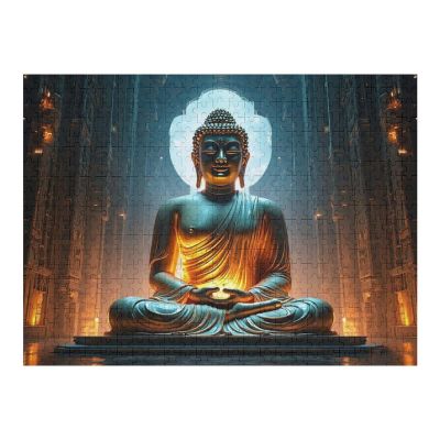 Buddha 500-Piece Wooden Jigsaw Puzzles Serene and Peaceful Image of Buddha in Tranquil Setting Engaging Puzzle for Spirituality and Meditation LoversIdeal for Adults