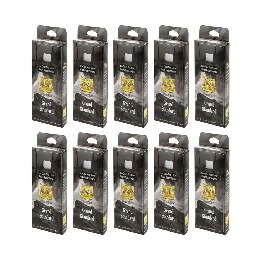 10 Packs Dragon Shield Board Game Sleeves 100 ct Grand Standard Size Card Sleeves Display Case