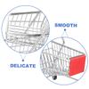 KICHOUSE 2pcs Mini Shopping Cart Wheels Supermarket Trolley Boys and Girls Toy Desk Decor Slim Rolling Cart view 4