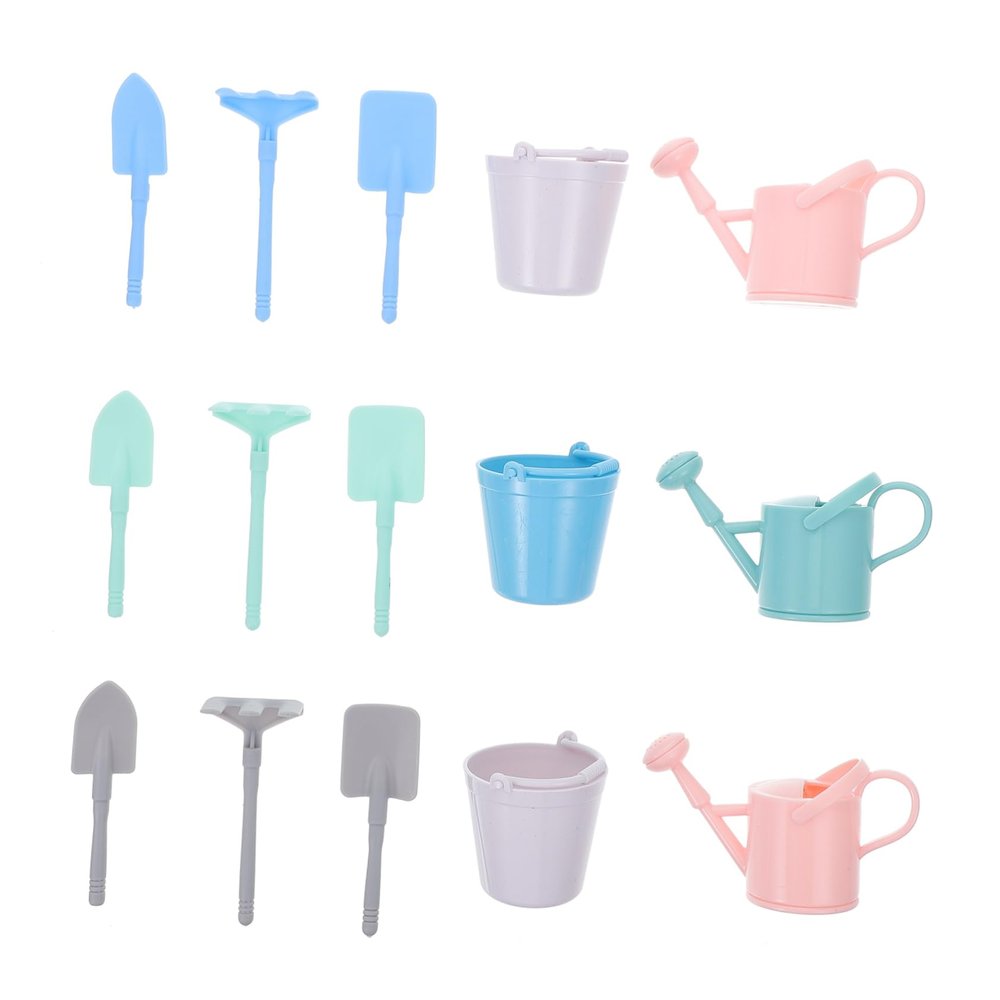 BESPORTBLE 6sets Mini Garden Tools Clean-up Toys for Boys and Girls Mini Hand Planting Tools Rake Shovel Watering Can Bucket for Outdoor Gardening Fun and Learning