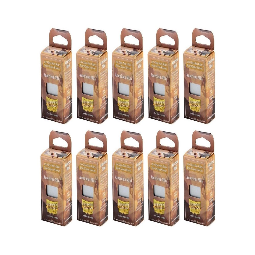 10 Packs Dragon Shield Board Game Sleeves 100 ct Mini American Size Card Sleeves Display Case
