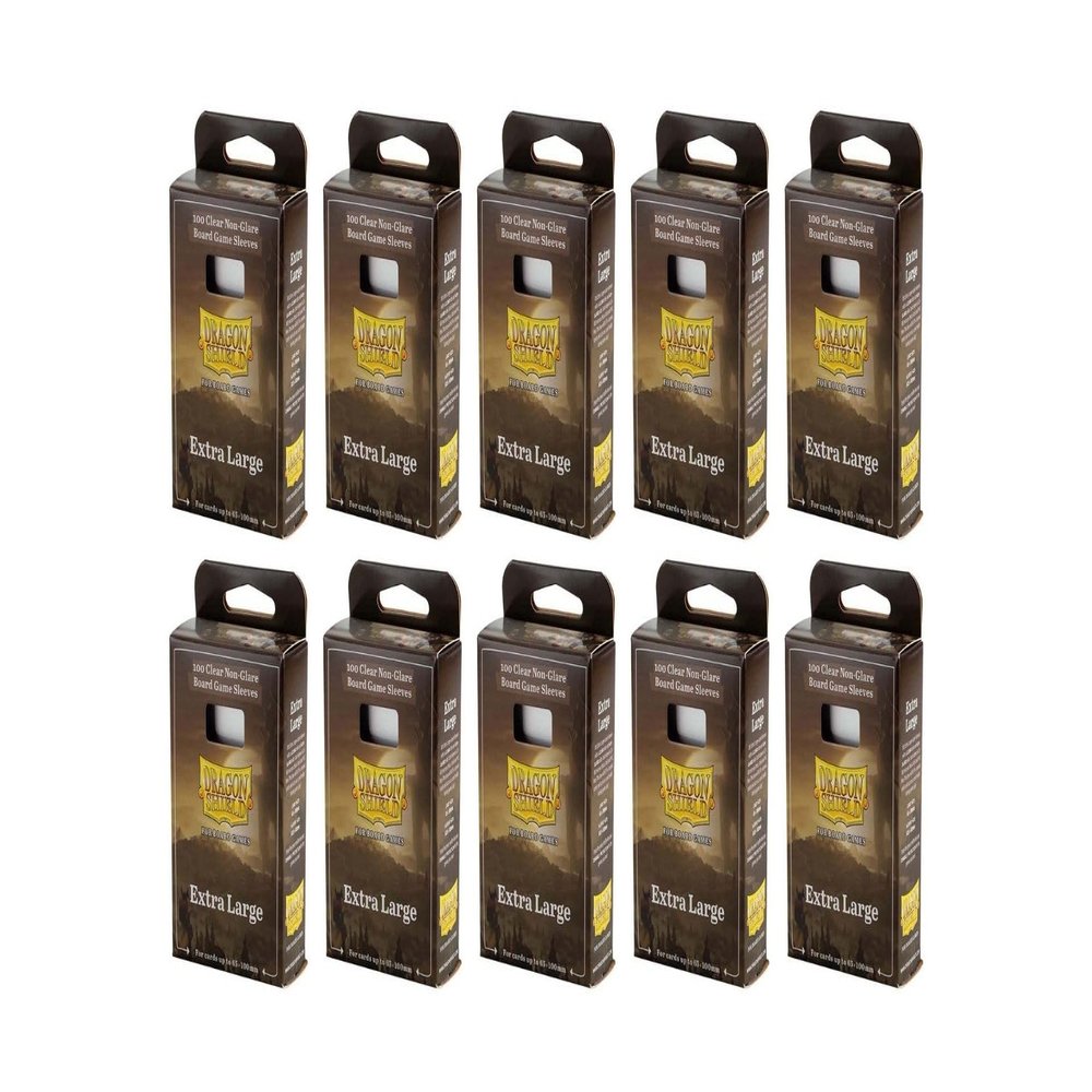 10 Packs Dragon Shield Board Game Sleeves 100 ct Extra Large Size Card Sleeves Display Case