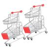 Gogogmee 2pcs Mini Shopping Cart for Boys and Girls Lightweight Desk Trolley Small Cart Wheels Stylish Decor for Kitchen Office Bedroom view 1