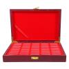 BCOATH 50-Piece Wooden Coin Box Set Dark Red Storage Case for Collectors Display and Organize Coins Handmade Wooden Storage Box