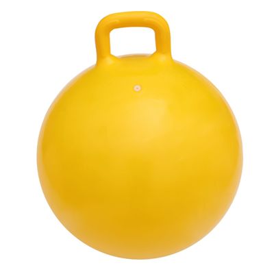 Vaguelly Inflatable Ball Yellow Jumping for Indoor and Outdoor Play Promotes Balance and Coordination Handle Suitable for Ages