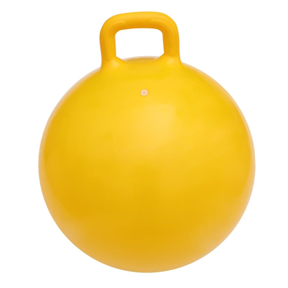 Vaguelly Inflatable Ball Yellow Jumping for Indoor and Outdoor Play Promotes Balance and Coordination Handle Suitable for Ages