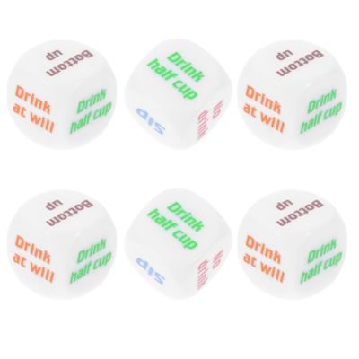 BESTonZON 6pcs Funny Drinking Dice for Parties and Gatherings Acrylic Game Dice for Bars and Ktv Social Fun Unique Drink Games for