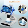200X Magnification Digital Microscope, 1080P 30FPS Video Microscope, 5.0 Inch Screen, Adjustable LED Lights, Fit Use Soldering, Textiles, and Student Discovery, Kid(Blue) view 4