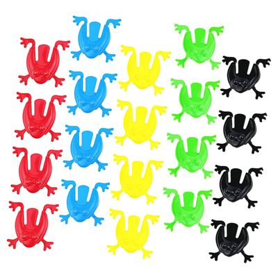 ibasenice 100pcs Plastic Jumping Frogs Toys Frog Decorations Bouncing Boys and Girls Party Favor Cartoon Toys for Boys and Girls