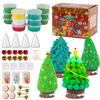 12Pack Christmas Trees DIY Crafts Kit - Air Dry Clay Christmas Crafts for Kids - Creative Air Dry Clay Modeling Indoor Decorations - Kids Christmas Trees Crafts Gift for School Winter Party Fun view 1