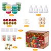 12Pack Christmas Trees DIY Crafts Kit - Air Dry Clay Christmas Crafts for Kids - Creative Air Dry Clay Modeling Indoor Decorations - Kids Christmas Trees Crafts Gift for School Winter Party Fun view 2