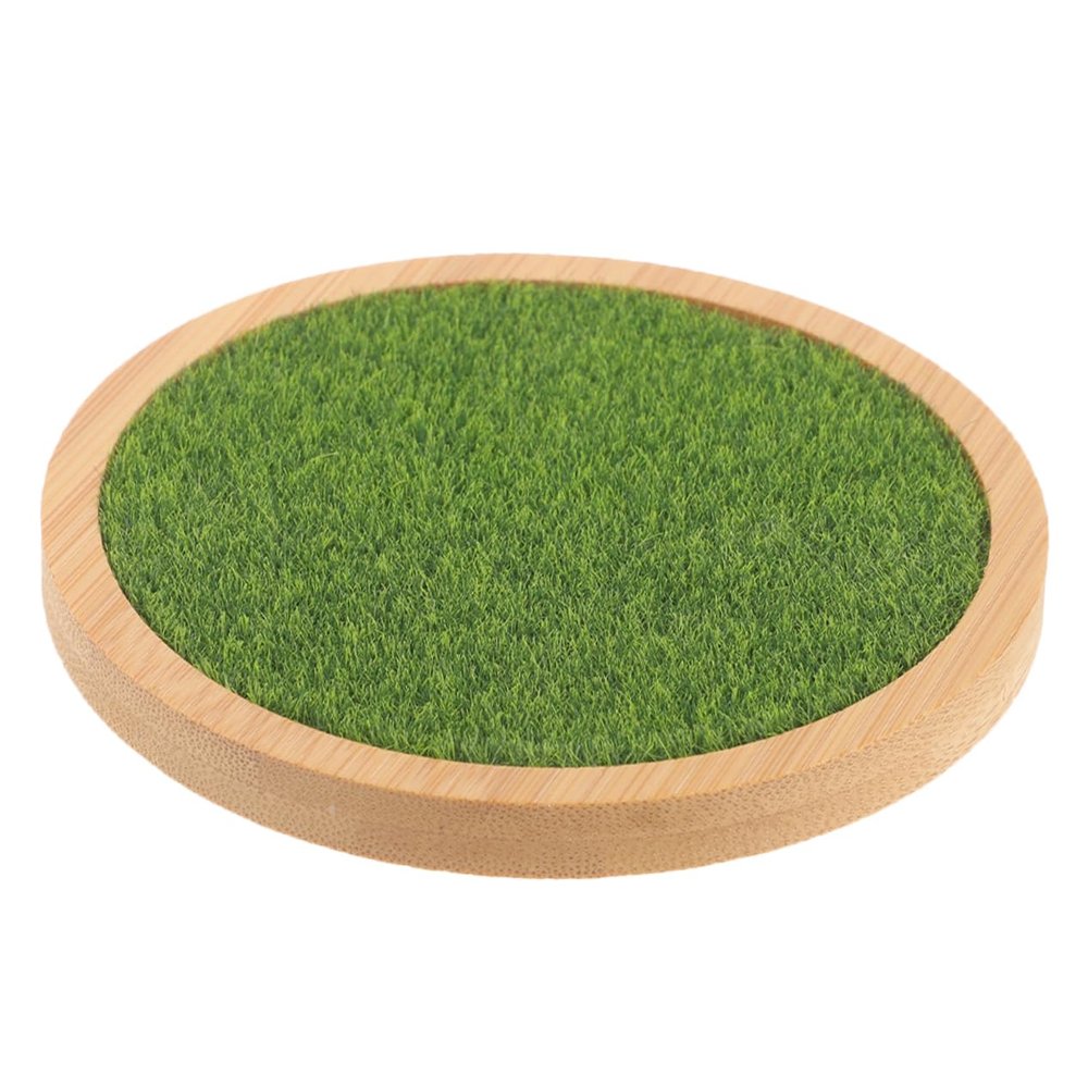 ibasenice Grass Display Base Stand for Dolls Pedestal Riser Figures Simulation Grass Design Decor for Models Easy to Use Display