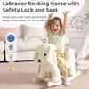 Baby Rocking Horse,Labrador Wooden Rocking Horse for Toddlers 1 Year Old Cute Dog Stuffed Plush Ride-on Toy Rocking Animal for Baby Boys and Girls Nursery/Child Christmas or Birthday Gift view 4