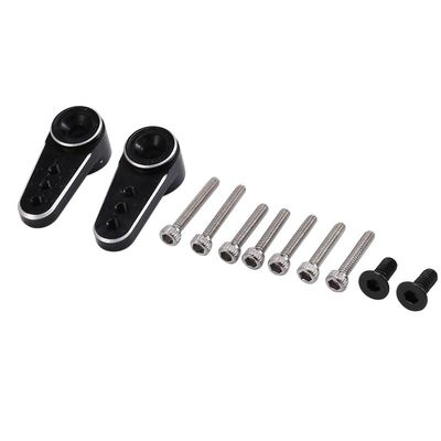 2Pcs Metal 15T Servo Arm Servo Horn Fit EMAX ES08MA Servo for Axial SCX24 1/24 RC Crawler Car Upgrade Parts(Black)