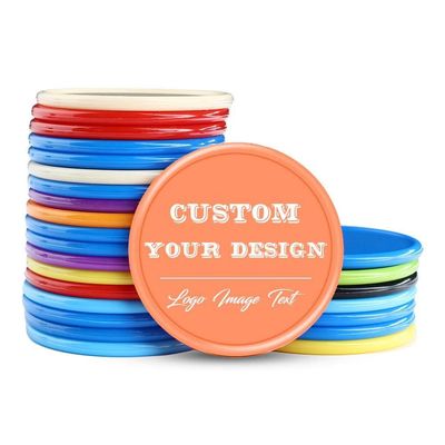 200-1000 Custom Poker Chips, Bar Drink Token Chips Personalized Logo, Image and Text on Chip, Double Sided Full Color Print Custom Tokens, Good for Casino Night, Wedding and Party (Orange Red)