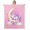 jejeloiu Boys Girls Cute Unicorns Fleece Throw Blanket Glitter Sherpa Blanket Floral Printed Plush Blanket for Bed Sofa Couch Kids Teens Bedroom Decor Baby 30"x40" view 1
