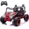 NEWQIDA XXL 24V Kids UTV 2 Seater Ride on Toys W/Remote Control 4x4 Electric Car for Boys Girls, 22" Spacious Seat, Metal Frame, Spring Suspension, Up to 5MPH, EVA Rubber Tires, Bluetooth, Music, Red view 1