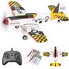 BEZGAR RC Plane, Drones for Kids, 6-axis Gyro Remote Control Airplane, RC Helicopter, Easy Control for Beginners Toys with Colorful LED Navigation Lights Yellow view 1