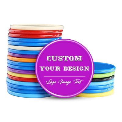 200-1000 Custom Poker Chips, Bar Drink Token Chips Personalized Logo, Image and Text on Chip, Double Sided Full Color Print Custom Tokens, Good for Casino Night, Wedding and Party (Light Purple)