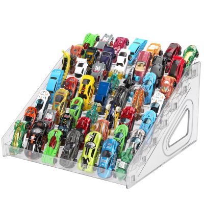 7-Layer Matchbox Car Display Case  Transparent Acrylic, Holds 63 Cars, Ideal for Collecting and Organizing 1:64 Scale Toy Cars (Transparent)