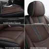 Cscevt Leather Seat Covers for KIA Seltos 2021-2025 2026,Premium Car Seat Covers Full Set,Waterproof Car Seat Protectors with Airbag,Comfort Car Interior Cover Seats for Cars(Black+Brown) view 2
