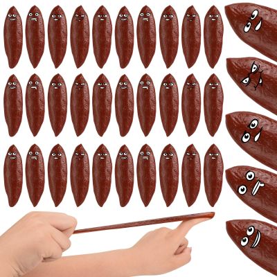 30PCS Flying Poop Slingshot Halloween Poop Finger Slingshot Toys, Prank Finger Slingshot Novelty Toys for Birthday Party Goodie Bag Fillers5 Style