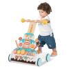 GLACER Wooden Baby Walker, Height Adjustable Sit-to-Stand Learning Toy with Xylophone, Cake-Shaped Design, Push and Pull Learning Activity Center with Safe Non-Slip Wheels for Toddlers 1+ Year view 1