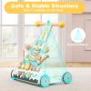 GLACER Wooden Baby Walker, Height Adjustable Sit-to-Stand Learning Toy with Xylophone, Cake-Shaped Design, Push and Pull Learning Activity Center with Safe Non-Slip Wheels for Toddlers 1+ Year view 3